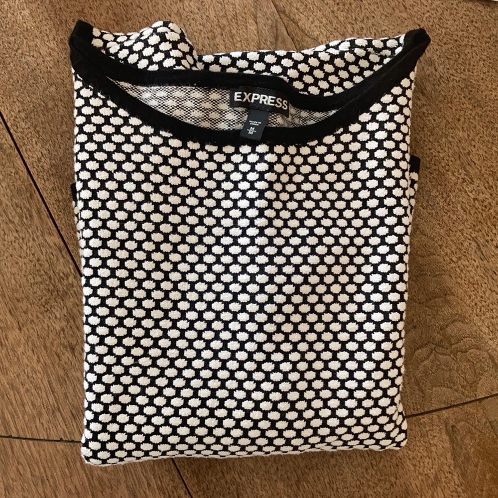 Express, Black & White Sweater, Medium